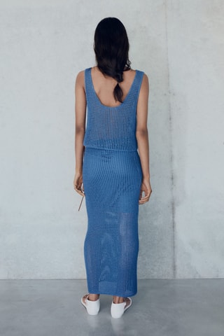 Jupe longue crochet - Bleu