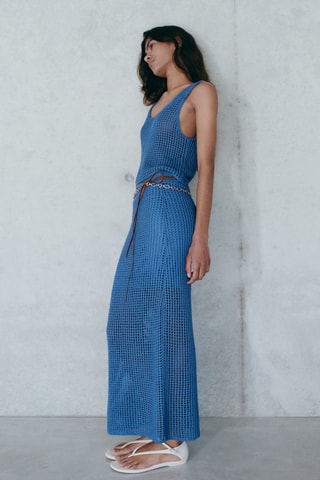 Jupe longue crochet - Bleu