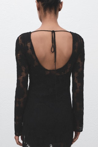 Robe crochet décolletée dans le dos - Noir