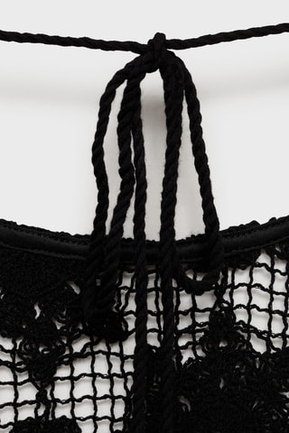 Robe crochet décolletée dans le dos - Noir