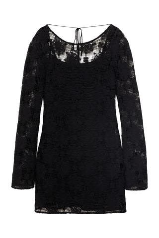 Robe crochet décolletée dans le dos - Noir