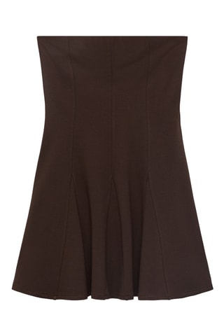 Robe bustier à plis plats - Marron
