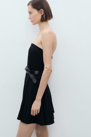 Robe bustier à plis plats - Noir