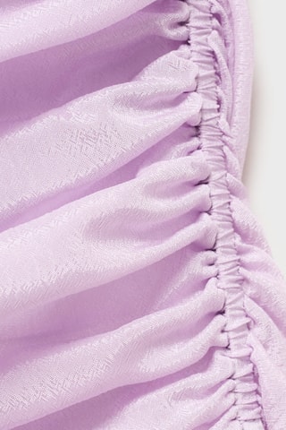 Robe froncée finition satinée - Lilas