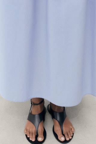 Jupe coton évasée - Bleu Clair
