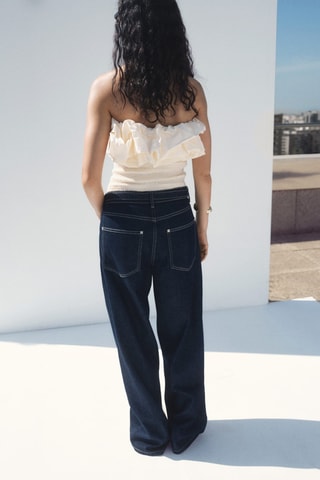 Haut bustier à volants - Écru