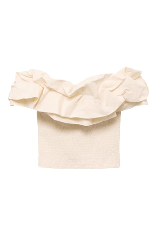 Haut bustier à volants - Écru