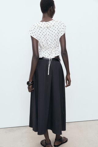 Blouse pois volant - Blanc Cassé