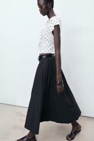 Blouse pois volant - Blanc Cassé