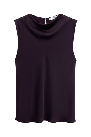 Blouse satin col bénitier - Bordeaux