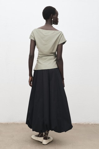 Blouse modal col asymétrique - Vert D'Eau