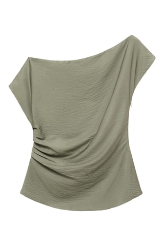 Blouse modal col asymétrique - Vert D'Eau