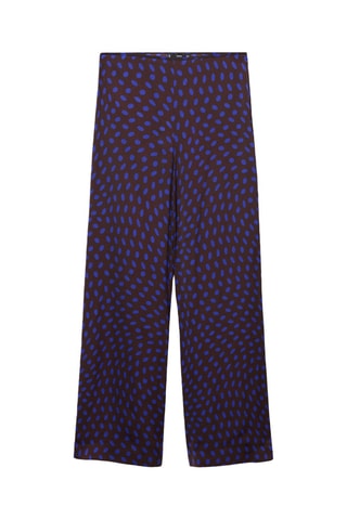 Pantalon flare à pois - Marron