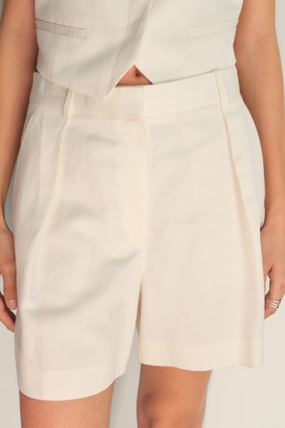 Bermuda de costume lin mélangé - Blanc
