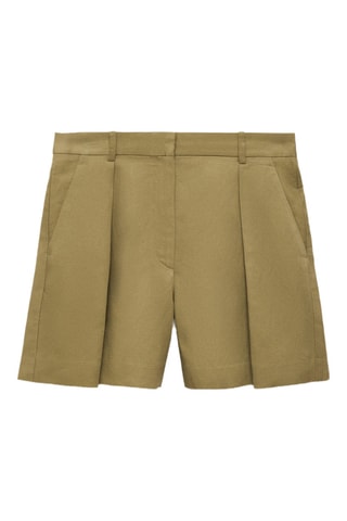 Bermuda de costume lin mélangé - Kaki