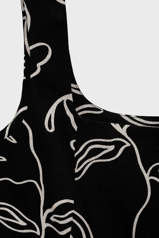 Gilet de costume en lin imprimé à fleurs - Noir