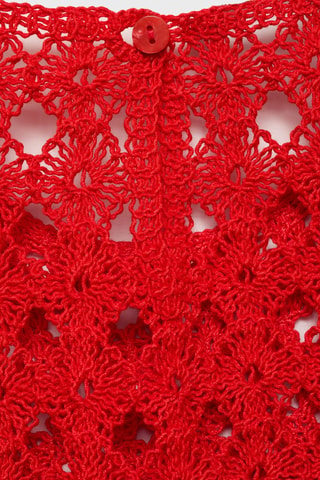 Top maille crochet - Rouge