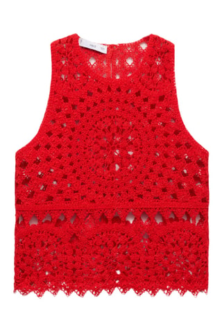Top maille crochet - Rouge