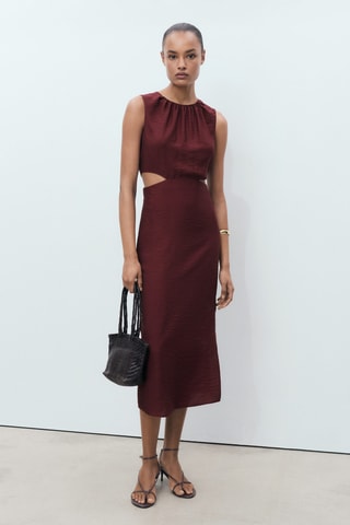 Robe midi cut-out - Grenat