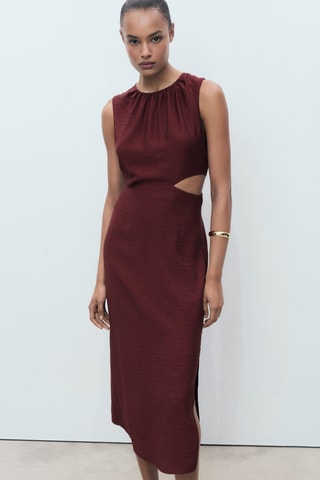 Robe midi cut-out - Grenat