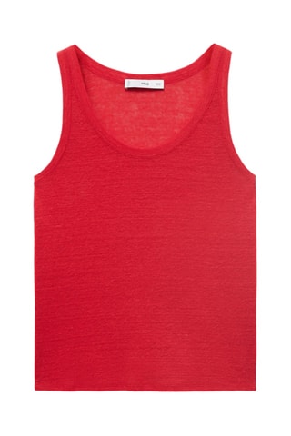 Haut en lin manches - Rouge