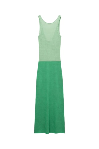 Robe longue en crochet bicolore - Vert