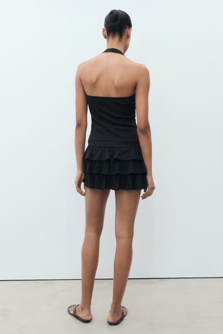 Robe à emmanchures américaines à volants - Noir