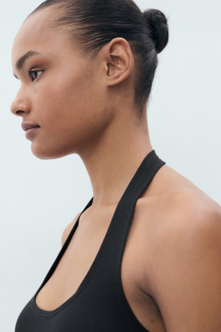 Robe à emmanchures américaines à volants - Noir
