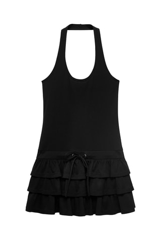 Robe à emmanchures américaines à volants - Noir