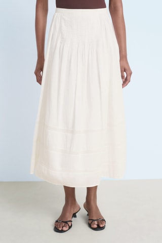 Jupe coton dentelle - Blanc