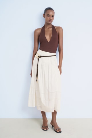 Jupe coton dentelle - Blanc
