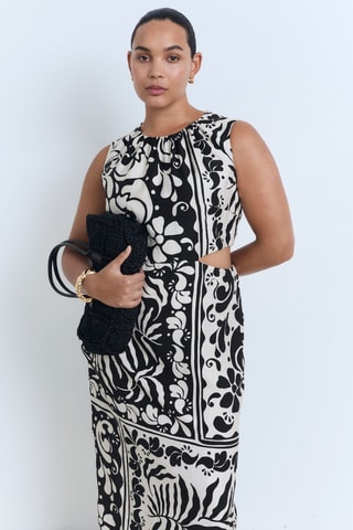 Robe midi cut-out - Noir
