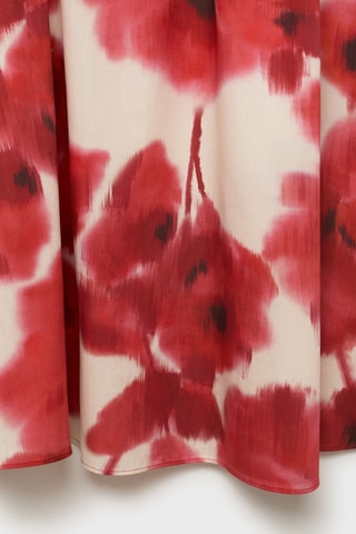 Jupe évasée à imprimé à fleurs - Écru
