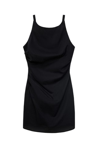 Robe en lin drapé - Noir
