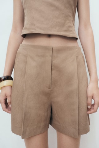 Bermuda costume en lin - Marron