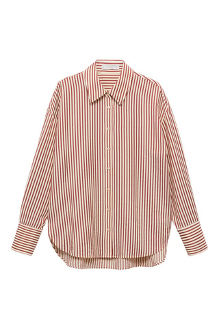 Chemise droite rayures - Orange