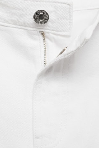 Short en jean bas effiloché pinces - Blanc