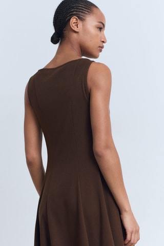 Robe plissée et évasée - Chocolat