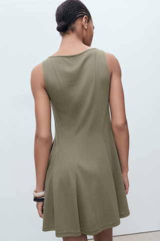 Robe plissée et évasée - Kaki