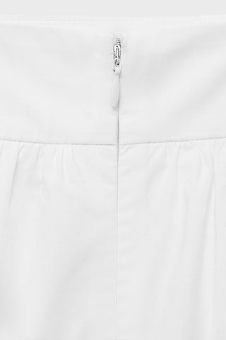 Jupe midi coton à fronces - Blanc