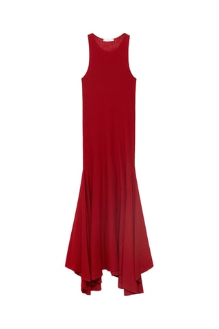 Robe en maille bas asymétrique - Rouge