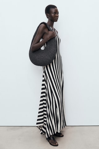Robe en maille bas asymétrique - Noir