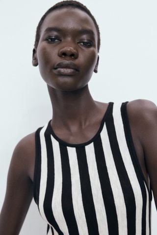 Robe en maille bas asymétrique - Noir