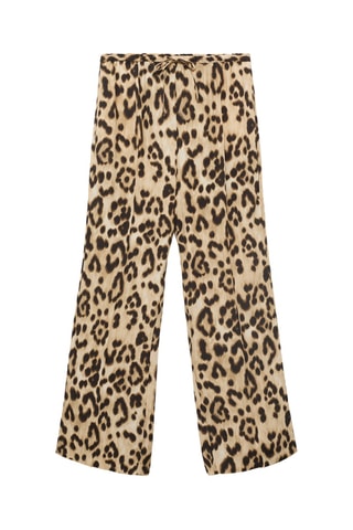 Pantalon droit léopard - Beige