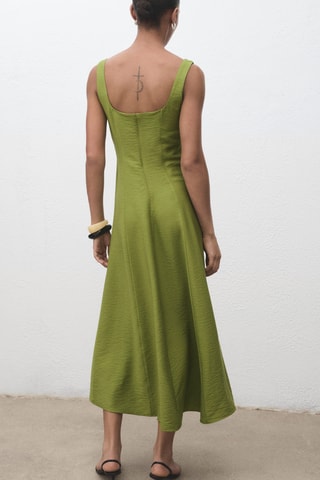 Robe midi coutures - Vert