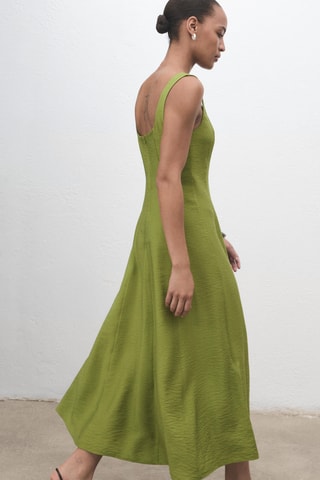 Robe midi coutures - Vert
