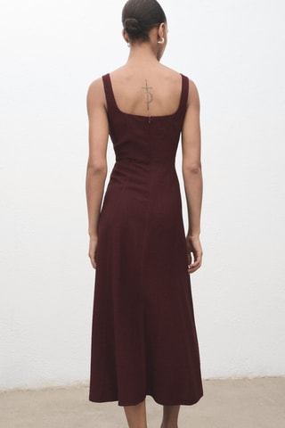 Robe midi coutures - Grenat