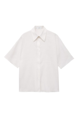Chemise lin manches courtes - Blanc Cassé