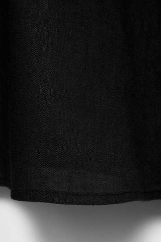 Chemise lin manches courtes - Noir