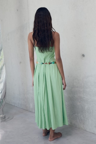 Robe midi à pinces - Vert Menthe